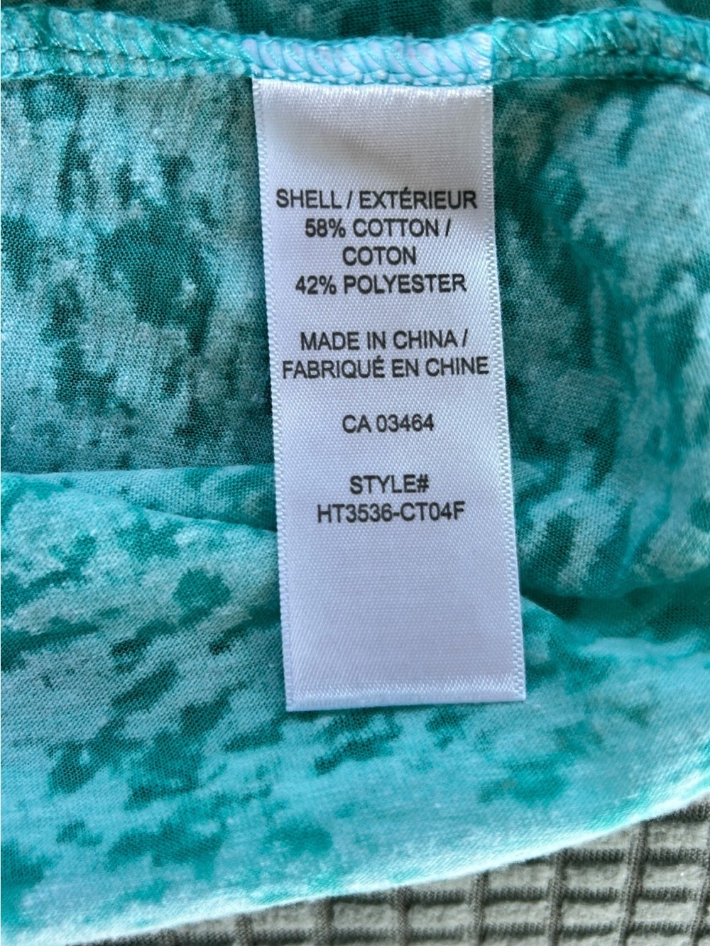 Aqua V-Neck Tee with Feather Graphic - Picture 6 of 6